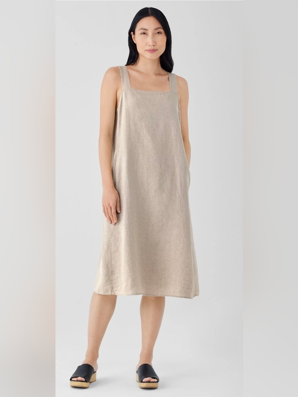 Eileen Fischer Linen Square Neck Dress
